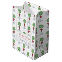 Chinoiserie Chic Boxwood Topiary Frohe Weihnachten Mittlere Geschenktüte