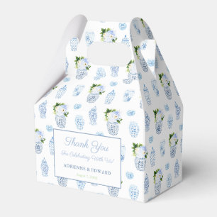 Chinoiserie Chic Chartreuse Navy Hochzeitsdusche Geschenkschachtel
