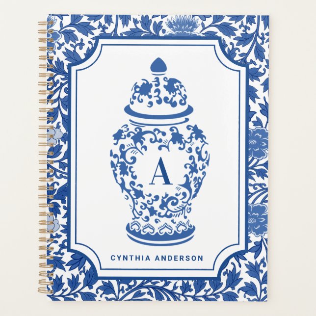 Chinoiserie Chic GingerJar | Monogramm | Planer (Vorderseite)