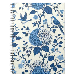Chinoiserie Chic, Hydrangeas und Bluebirds Notizblock