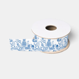 Chinoiserie Chic Pagoda | Blau und Weiß Ripsband