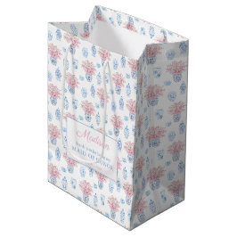 Chinoiserie Chic Pink & Blue Bridesmaids Vielen Da Mittlere Geschenktüte