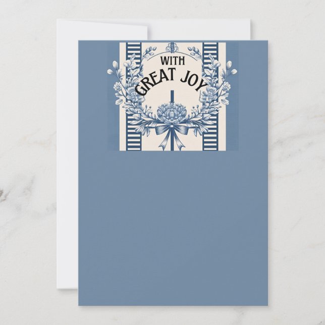 Chinoiserie Chic Wedding Einladung | Blau (Vorderseite)