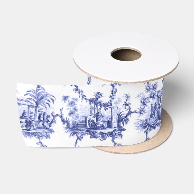 Chinoiserie China Blue Satinband (Spule)