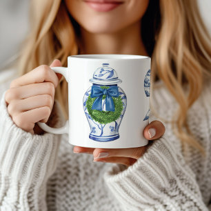Chinoiserie Christmas Ginger Jar mit Bow Kaffeetasse