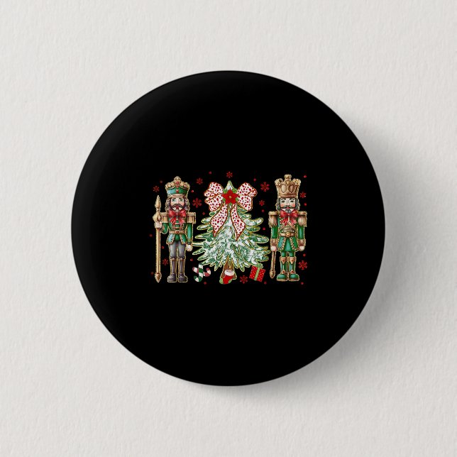 Chinoiserie Christmas Nutcracker Weihnachtsbaum Co Button (Vorderseite)