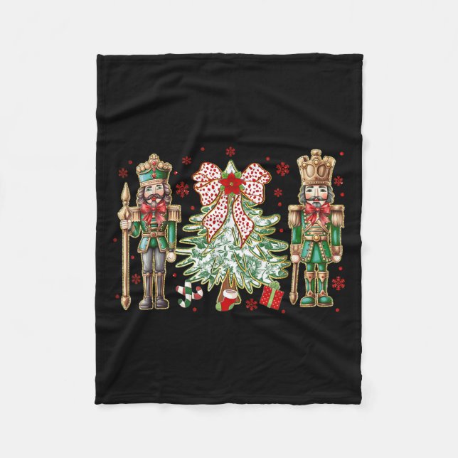 Chinoiserie Christmas Nutcracker Weihnachtsbaum Co Fleecedecke (Vorderseite)