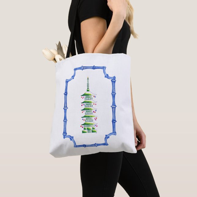 Chinoiserie Christmas Pagoda Tote Bag Tasche (Von Nahem)
