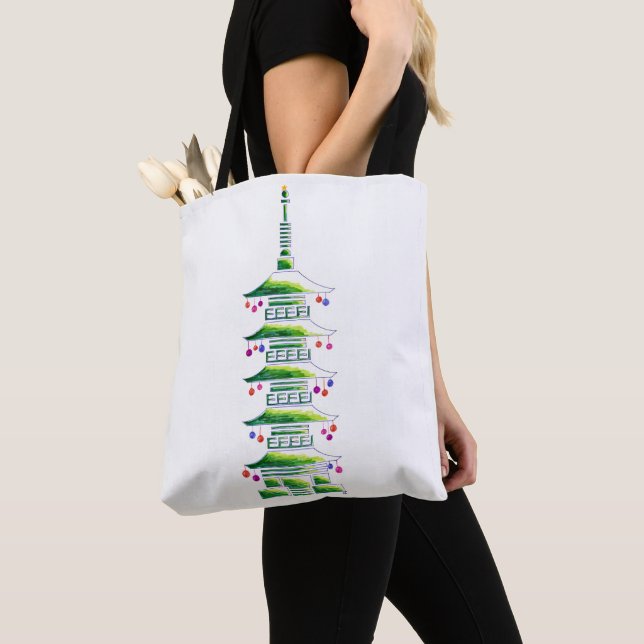 Chinoiserie Christmas Pagoda Tote Bag Tasche (Von Nahem)