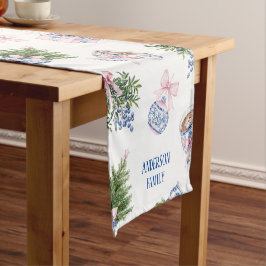 Chinoiserie Christmas Table Runner Kurzer Tischläufer