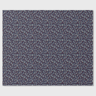 Chinoiserie Chrysanthemen Vasen Navy Blau Geschenkpapier