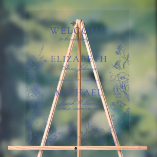 Chinoiserie classique Bleu Victorien Floral Mariag