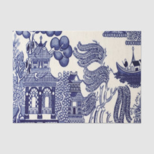 Chinoiserie Dekoupage (Blau und Weiß) Seidenpapier