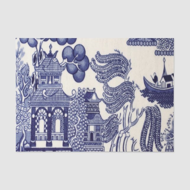 Chinoiserie Dekoupage (Blau und Weiß) Seidenpapier (Vorderseite)