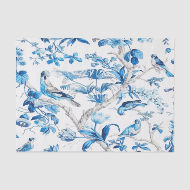 Chinoiserie Dekoupage (Blau und Weiß) Seidenpapier (Vorderseite)