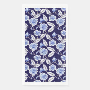 Chinoiserie Delft Blue Floral Porzellan Muster Serviette