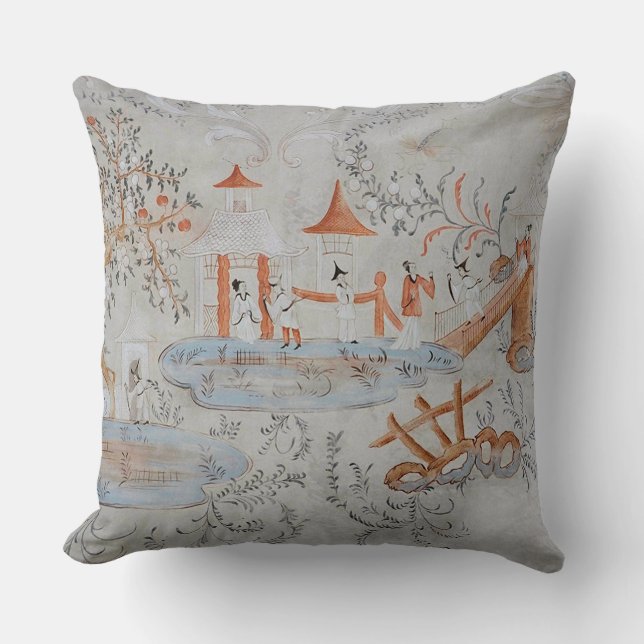 Chinoiserie-Designer-Kissen Kissen (Vorderseite)