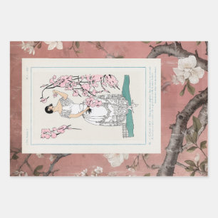 Chinoiserie Dusty Pink + Mode Geschenkpapier Set