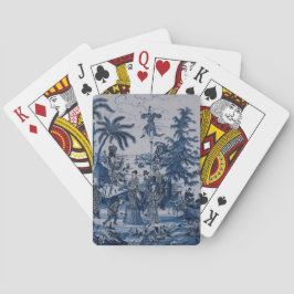 Chinoiserie Dutch Delft Tile Blue und White Spielkarten