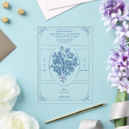 Chinoiserie Elegante Viktorianische Hochzeit Acryleinladungen