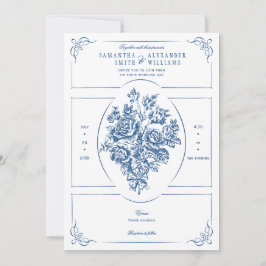Chinoiserie Elegante Viktorianische Hochzeit Einladung