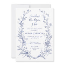 Chinoiserie Etwas Blue Brautparty Einladung