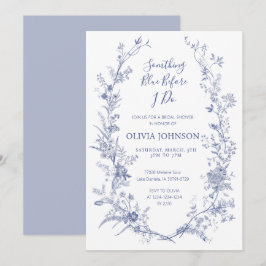 Chinoiserie Etwas Blue Brautparty Einladung