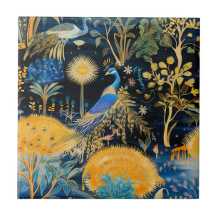 Chinoiserie Exotische Vögel Botanisches Muster (10 Fliese