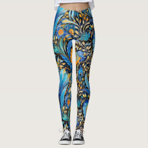 Chinoiserie Exotische Vögel Botanisches Muster (3) Leggings