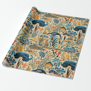 Chinoiserie Exotische Vögel Botanisches Muster (6) Geschenkpapier