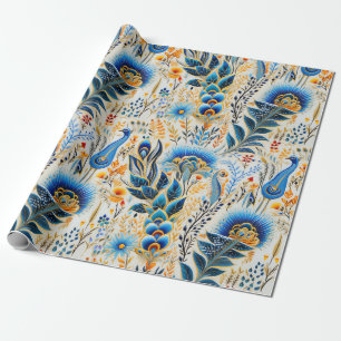 Chinoiserie Exotische Vögel Botanisches Muster (9) Geschenkpapier