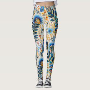 Chinoiserie Exotische Vögel Botanisches Muster (9) Leggings