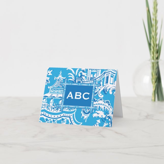 Chinoiserie Faltnotecard Dankeskarte (Vorderseite)