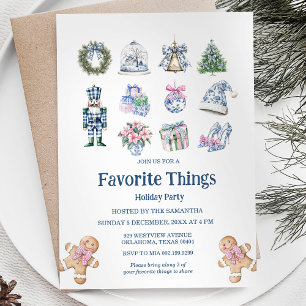 Chinoiserie Favorite Things Holidays Party Einladung