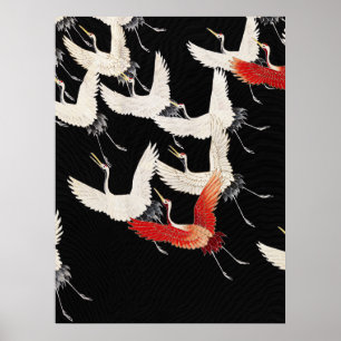 Chinoiserie Fliegender Kranich Zen Minimalistische Poster
