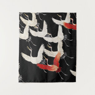 Chinoiserie Fliegender Kranich Zen Minimalistische Wandteppich