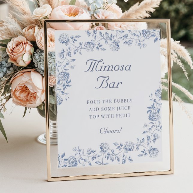 Chinoiserie Floral Brautparty Mimosa Bar Poster (Von Creator hochgeladen)