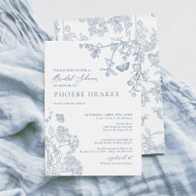 Chinoiserie Floral French Blue Brautparty