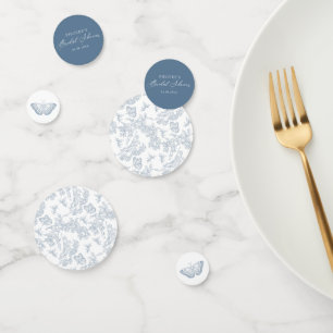 Chinoiserie Floral French Blue Brautparty Konfetti