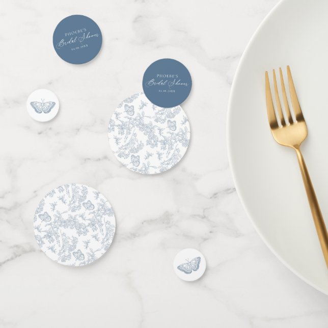 Chinoiserie Floral French Blue Brautparty Konfetti (Gruppe)