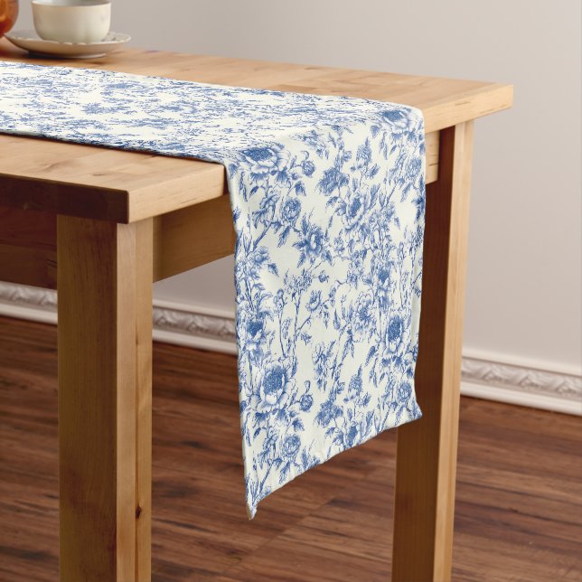 Chinoiserie Floral Table Runner Kurzer Tischläufer (Beispiel)