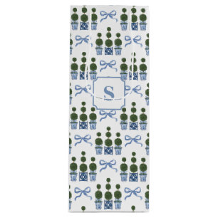 Chinoiserie-Formgehölz Baum Blaue Schleife Geschenktüte Für Weinflaschen