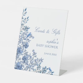 Chinoiserie French Blue Baby Shower Cards & Gifts Sockelschild