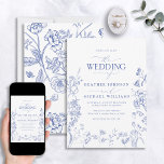 Chinoiserie French Blue Viktorianisch Floral Weddi Einladung<br><div class="desc">Sie suchen die perfekte Einladung, um den Ton Ihres großen Tages Set? Herzlich willkommen zu Ihrem romantischen Fest mit unserer exquisiten Chinoiserie French Blue Viktorianisch Floral Wedding Einladung. Mit einer wunderschönen, von Hand gezeichnet blauen Viktorianischen Blüte mit zarten Blume im Garten, blühenden Bienen und prächtigen Schmetterlingen ist dies eine atemberaubende...</div>