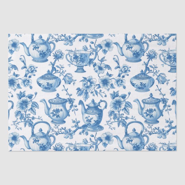Chinoiserie French Toile Du Jouy Teppich Seidenpapier (Vorderseite)