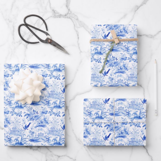 Chinoiserie Geschenkpapier Set (Vorderseite)