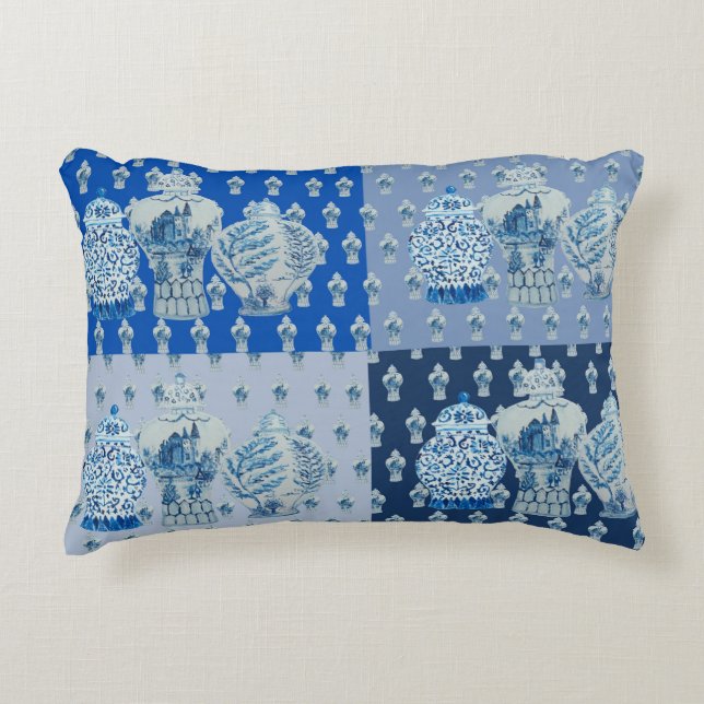 Chinoiserie Ginger Jar Jars Throw Accent Pillow Dekokissen (Vorderseite)