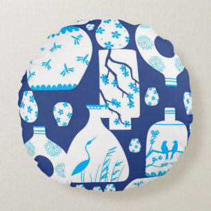Chinoiserie Ginger Jar Jars Throw Pillow Rundes Kissen