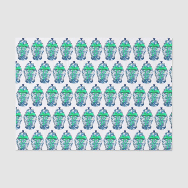 Chinoiserie Ginger Jar Jars Tissue Paper Seidenpapier (Vorderseite)