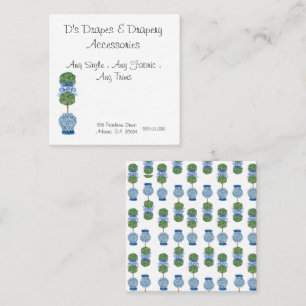Chinoiserie Ginger Jar Jars Topiary Business Card Quadratische Visitenkarte